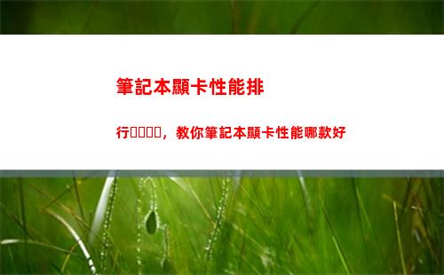 筆記本顯卡性能排行，教你筆記本顯卡性能哪款好(筆記本電腦顯卡天梯圖)